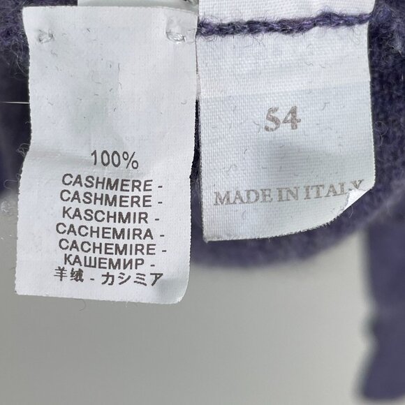 BRUNELLO CUCINELLI Mens 54 Purple V Neck 100% Cashmere Sweater *FLAW* - Picture 11 of 11